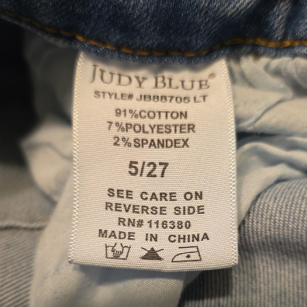 Judy Blue High Rise Wide Leg Crop Jeans Medium Wash Medium Release Hem 5/27 - Picture 10 of 10